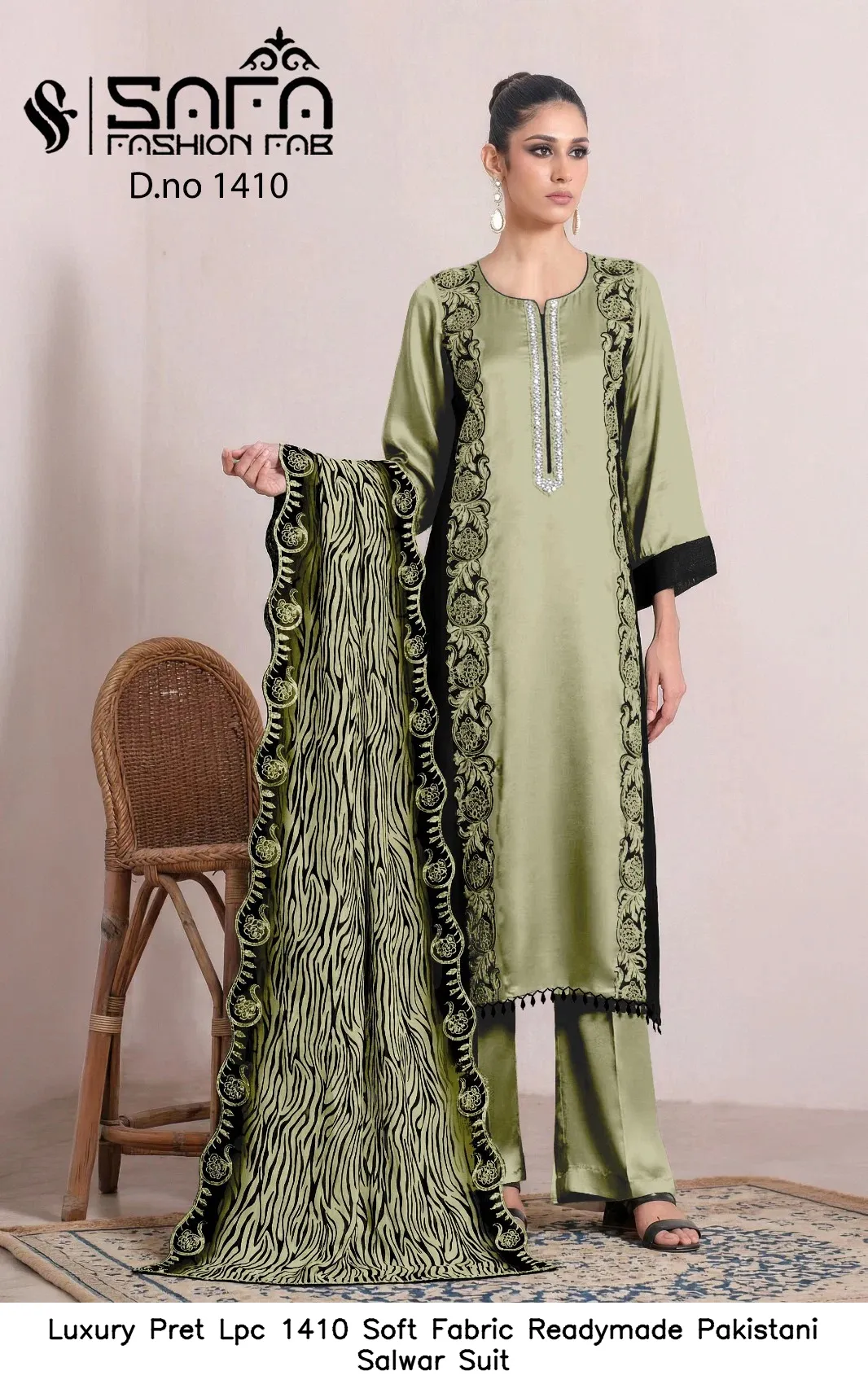 Luxury Pret Lpc 1410 Soft Fabric Readymade Pakistani Salwar Suit — Wholesale Readymade Pakistani Suits, Vardan Ethnic wholesale from Surat — view 4