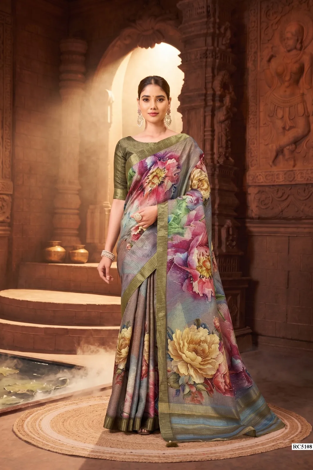 Mahotsav Rang Chatkila 5100 Phulkari Singora Zari Checks Silk Saree