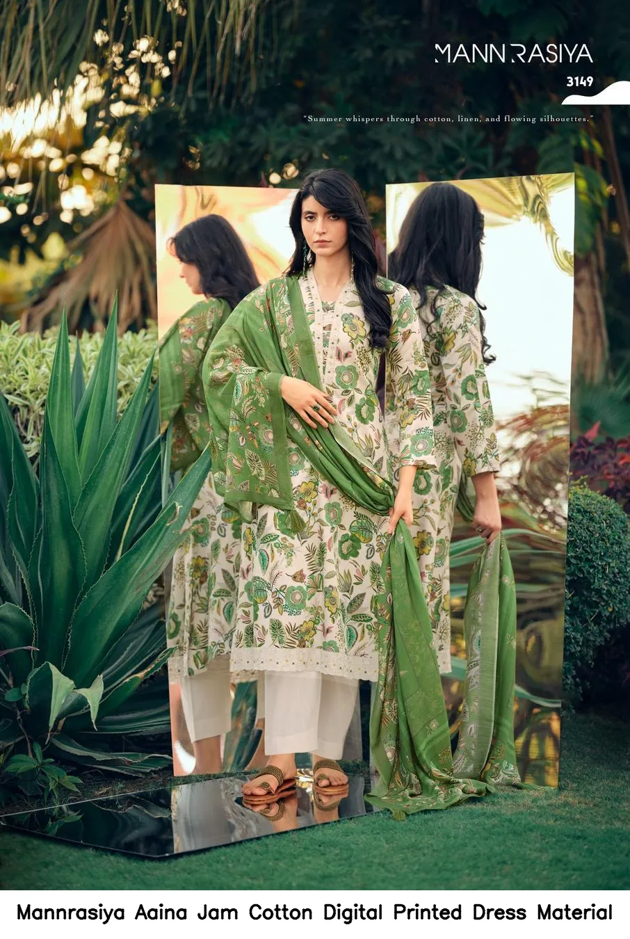Mannrasiya Aaina Jam Cotton Digital Printed Dress Material — Wholesale Dress Material, Mannrasiya wholesale from Surat - Gallery Image 3
