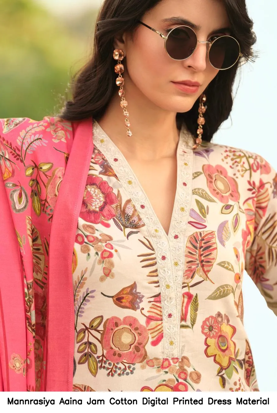 Mannrasiya Aaina Jam Cotton Digital Printed Dress Material — Wholesale Dress Material, Mannrasiya wholesale from Surat - Gallery Image 4