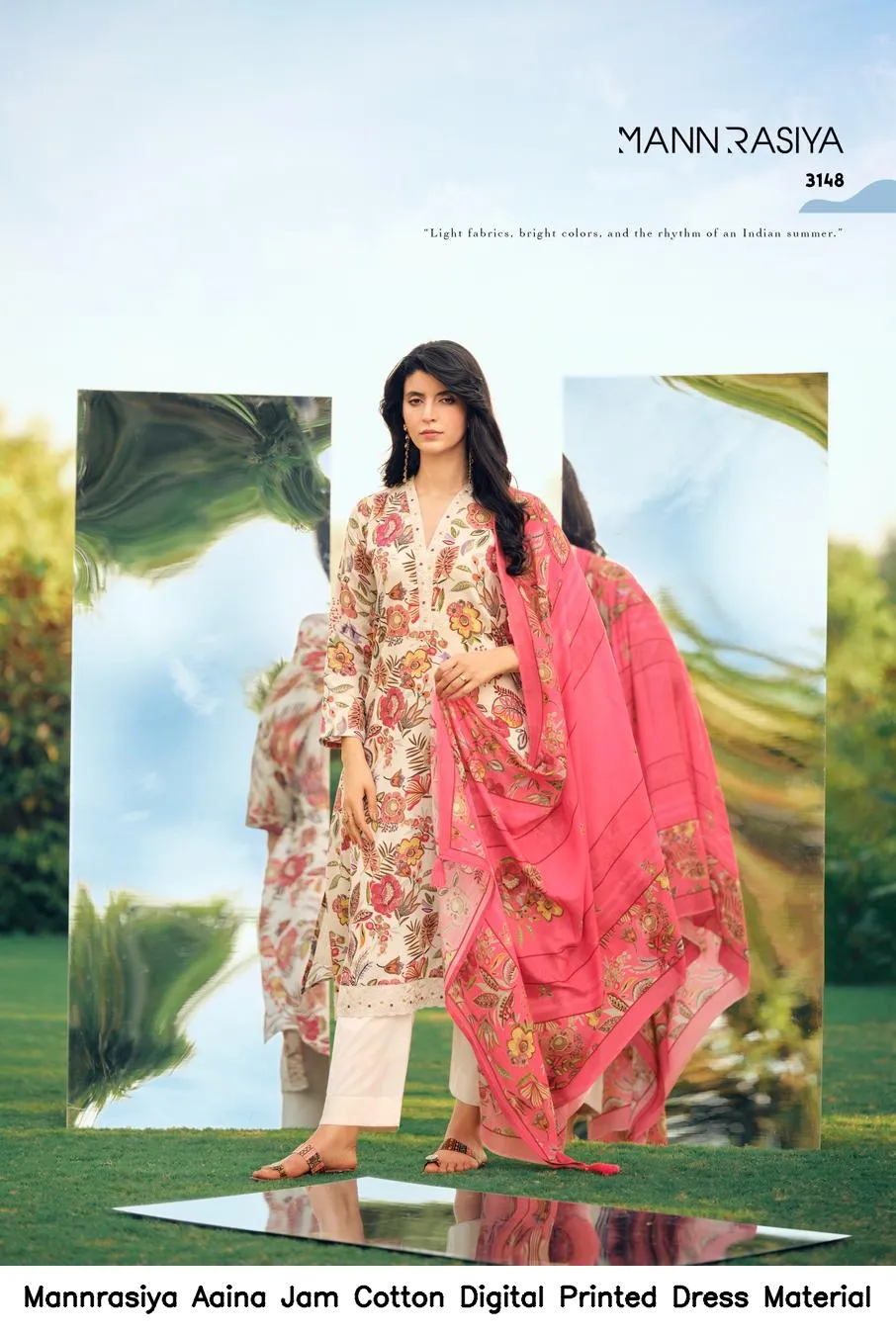 Mannrasiya Aaina Jam Cotton Digital Printed Dress Material — Wholesale Dress Material, Mannrasiya wholesale from Surat - Gallery Image 5