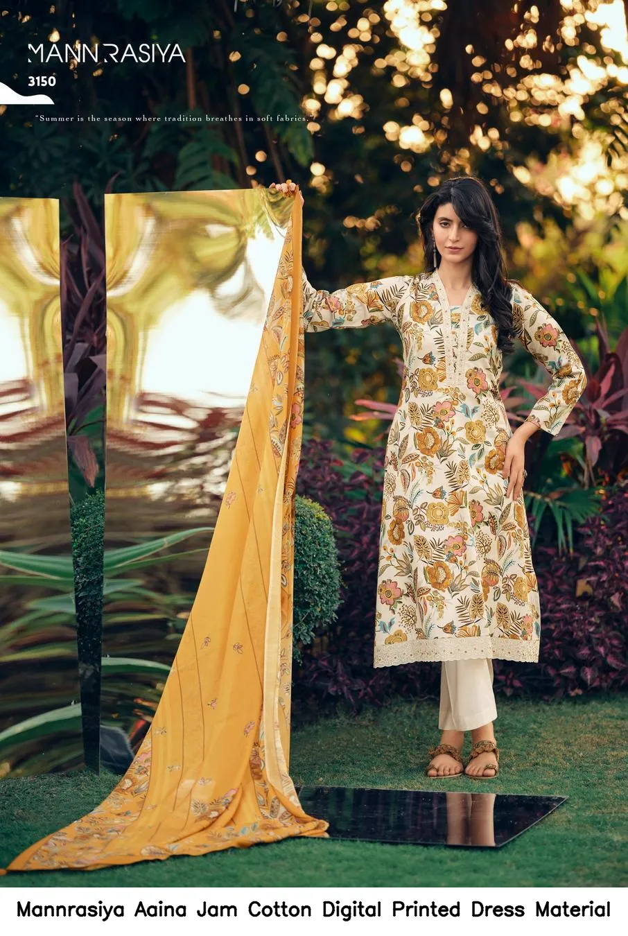 Mannrasiya Aaina Jam Cotton Digital Printed Dress Material — Wholesale Dress Material, Mannrasiya wholesale from Surat - Gallery Image 6