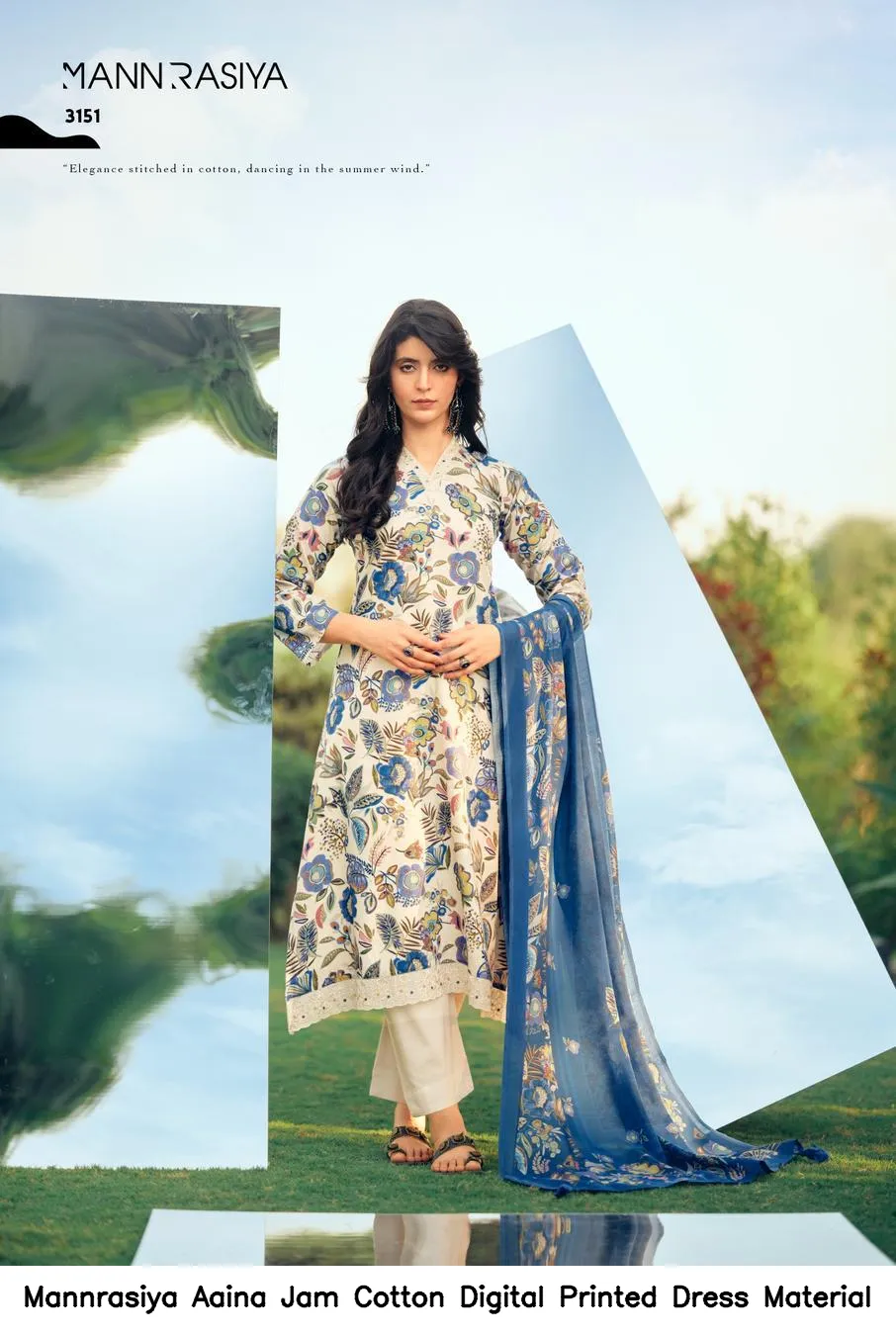 Mannrasiya Aaina Jam Cotton Digital Printed Dress Material — Wholesale Dress Material, Mannrasiya wholesale from Surat - Gallery Image 8
