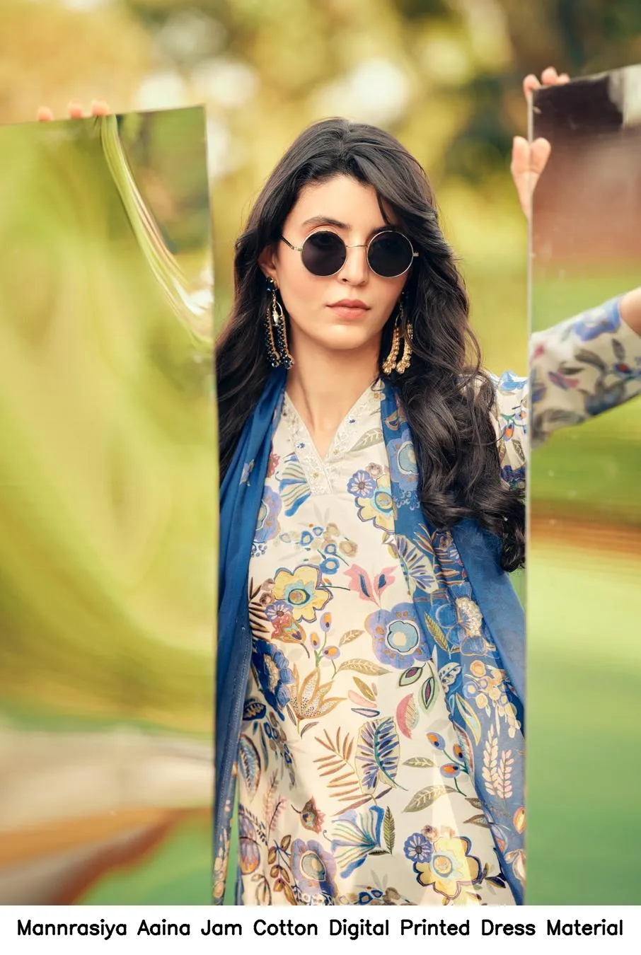 Mannrasiya Aaina Jam Cotton Digital Printed Dress Material — Wholesale Dress Material, Mannrasiya wholesale from Surat — view 9