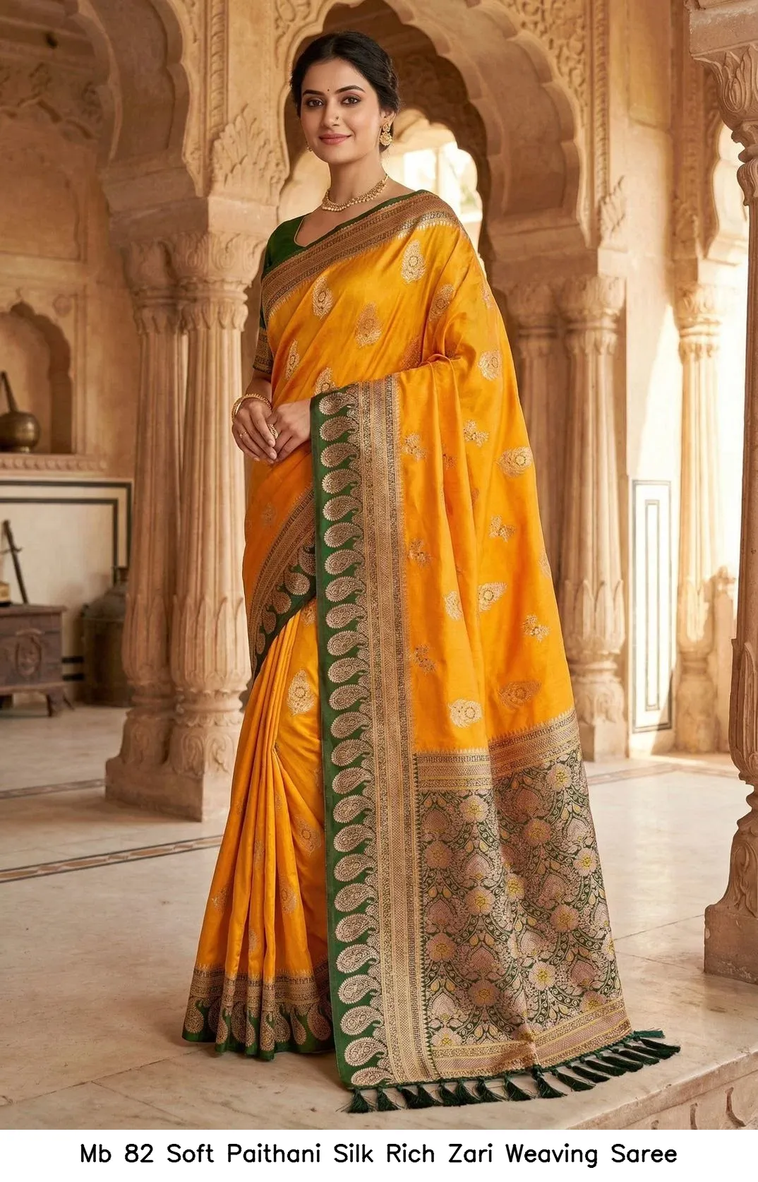 Mb 82 Soft Paithani Silk Rich Zari Weaving Saree — Wholesale Sarees, Vardan Ethnic wholesale from Surat - Gallery Image 2