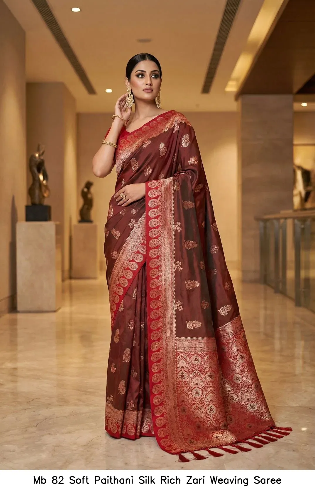 Mb 82 Soft Paithani Silk Rich Zari Weaving Saree — Wholesale Sarees, Vardan Ethnic wholesale from Surat - Gallery Image 3