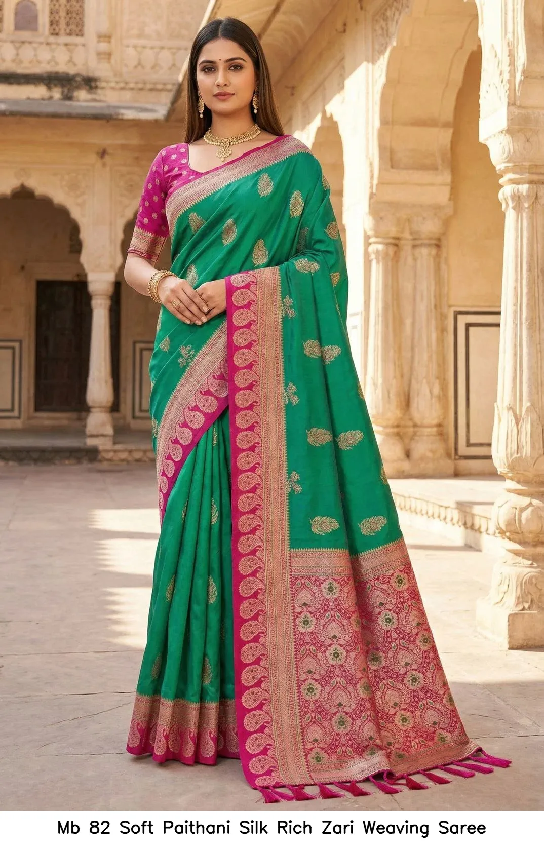 Mb 82 Soft Paithani Silk Rich Zari Weaving Saree — Wholesale Sarees, Vardan Ethnic wholesale from Surat - Gallery Image 6