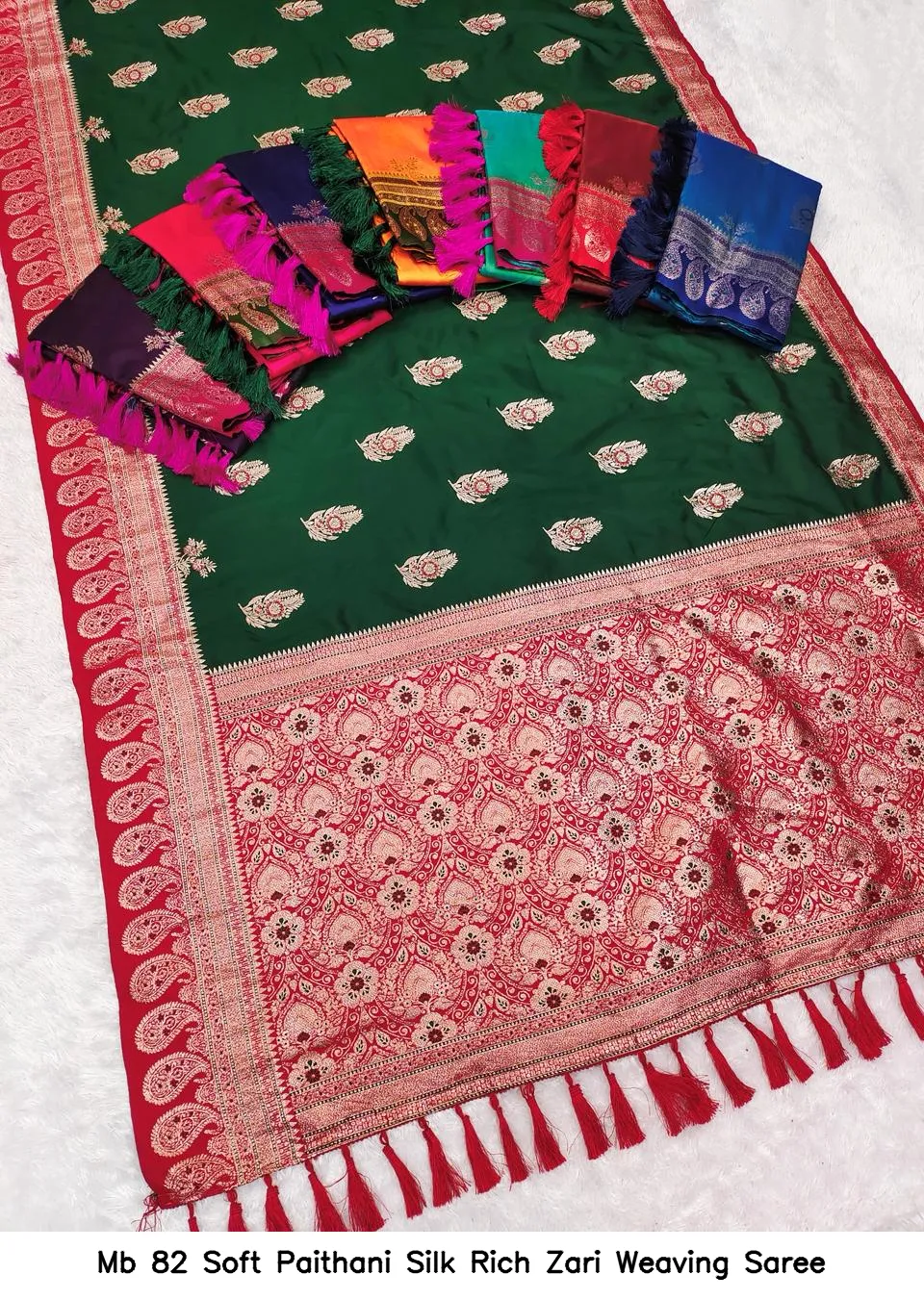 Mb 82 Soft Paithani Silk Rich Zari Weaving Saree — Wholesale Sarees, Vardan Ethnic wholesale from Surat - Gallery Image 7