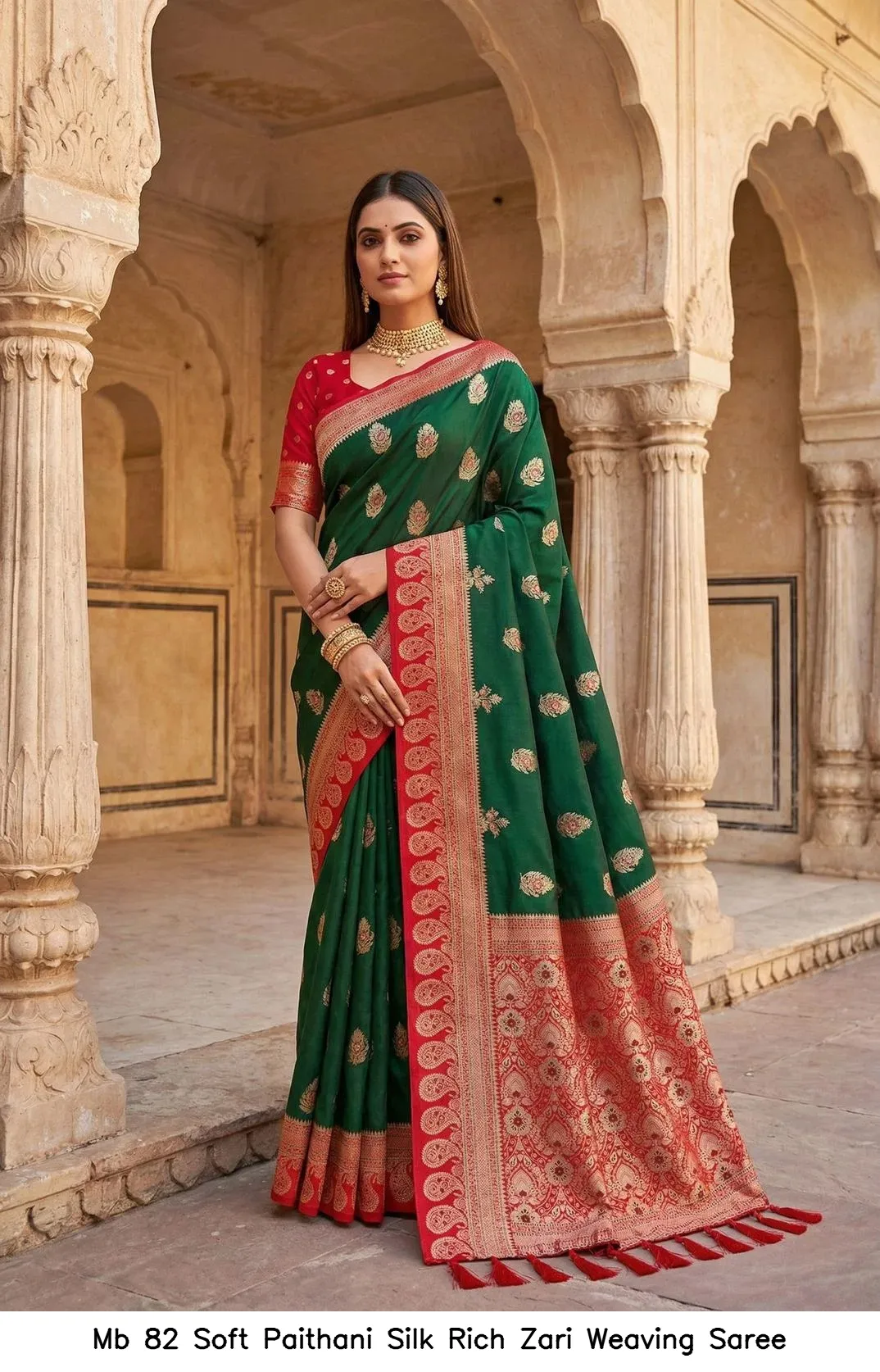 Mb 82 Soft Paithani Silk Rich Zari Weaving Saree — Wholesale Sarees, Vardan Ethnic wholesale from Surat - Gallery Image 8