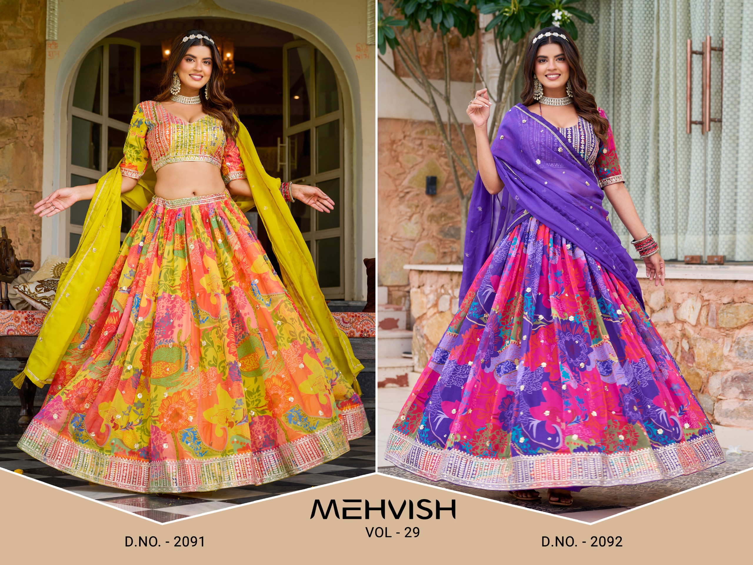 Mehvish Vol 29 Soft Organza With Work Lehenga Choli Set — Wholesale Lehenga, Mehvish wholesale from Surat — view 3