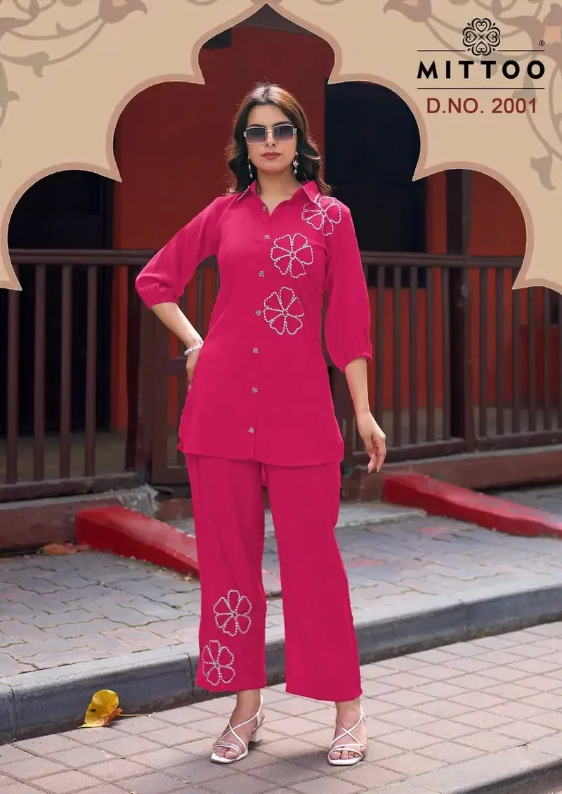 Mittoo Catwalk Viscose Weaving Co Ord Set Catalog
