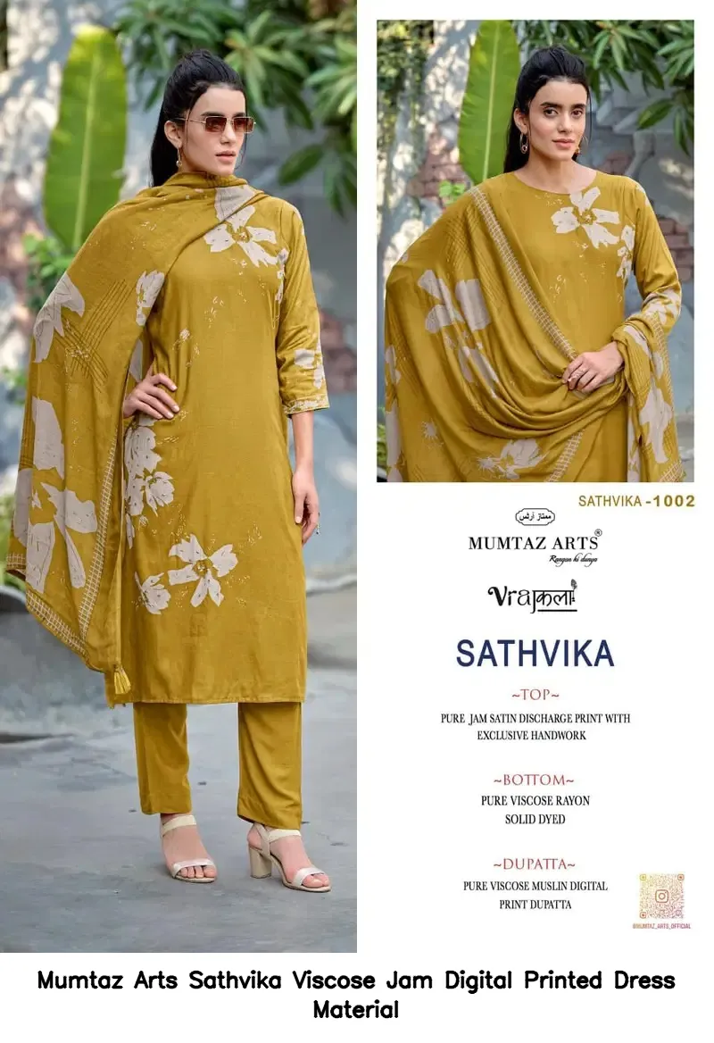 Mumtaz Arts Sathvika Viscose Jam Digital Printed Dress Material — Wholesale Pakistani Suits, Mumtaz Arts wholesale from Surat — view 6