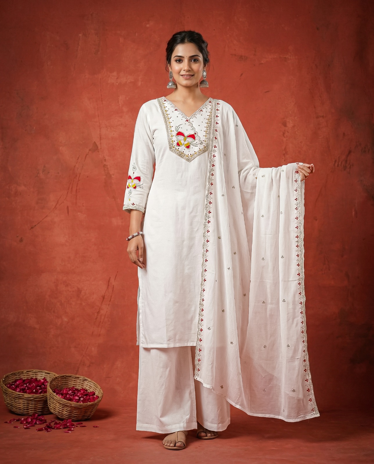 Naisha K 838 Rayon Embroidery Kurti Set With Dupatta Wholesale — Wholesale Readymade Suit, Vardan Ethnic wholesale from Surat — view 2