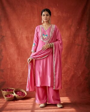 Naisha K 838 Rayon Embroidery Kurti Set With Dupatta Wholesale