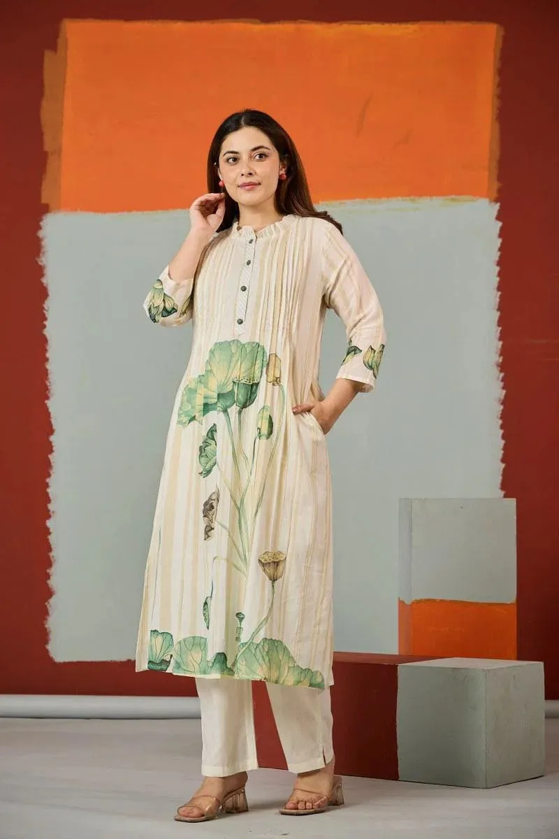 Naisha K 880 Cotton Fancy Kurti Bottom Set — Wholesale Cotton Kurti Pant Set, Naisha wholesale from Surat — view 1