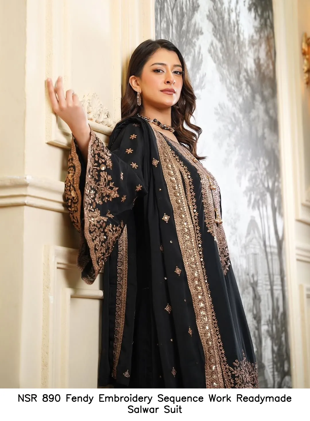 NSR 890 Fendy Embroidery Sequence Work Readymade Salwar Suit — Wholesale Salwar Suits, Vardan Ethnic wholesale from Surat — view 8