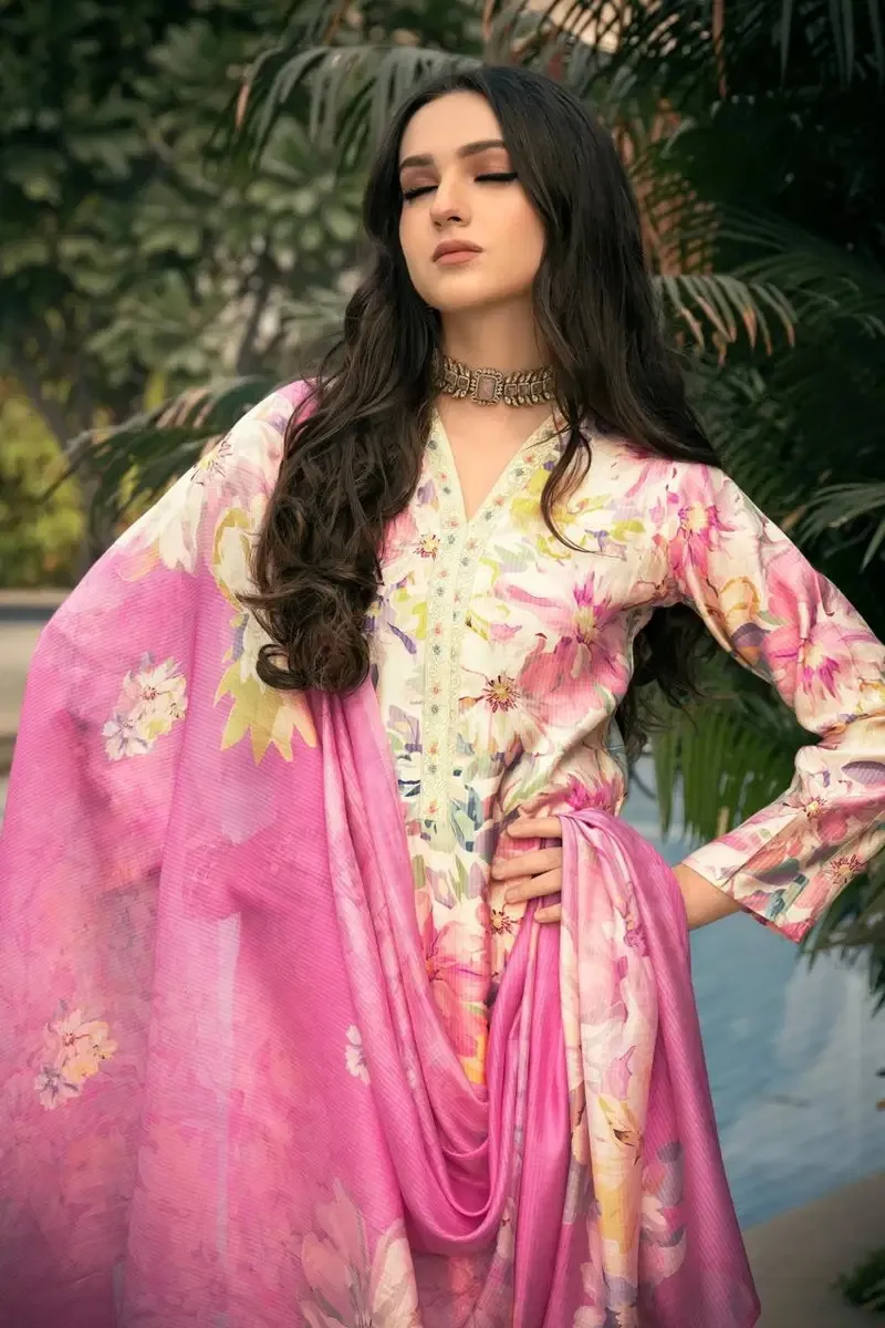 Prm Bareeha Vol 2 Lawn Cotton Digital Printed Salwar Suit — Wholesale Dress Material, Prm Trendz wholesale from Surat — view 1