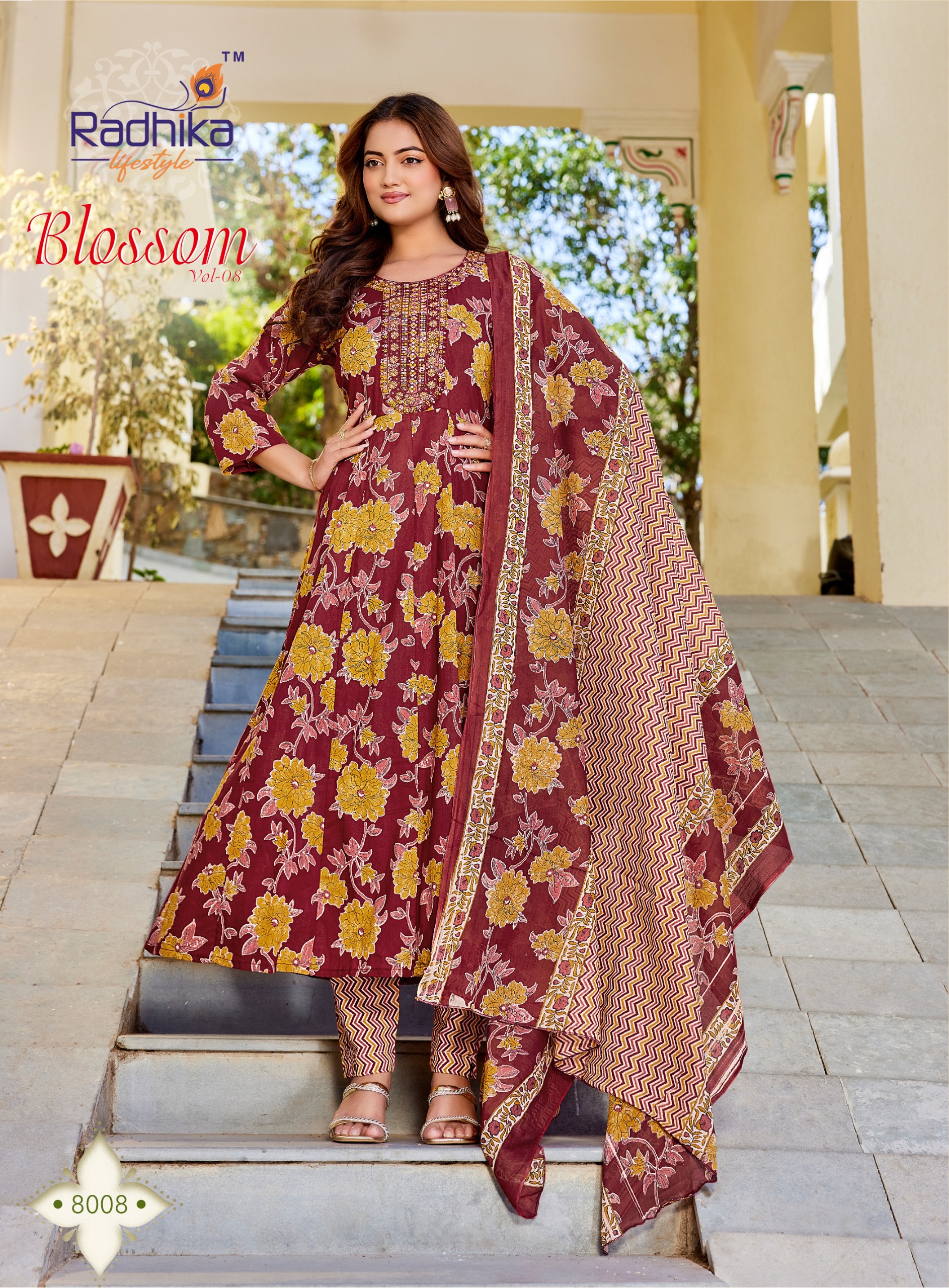 Radhika Blossom Vol 8 Cotton Printed Readymade Suit — Wholesale Readymade Suit, Radhika wholesale from Surat — view 5