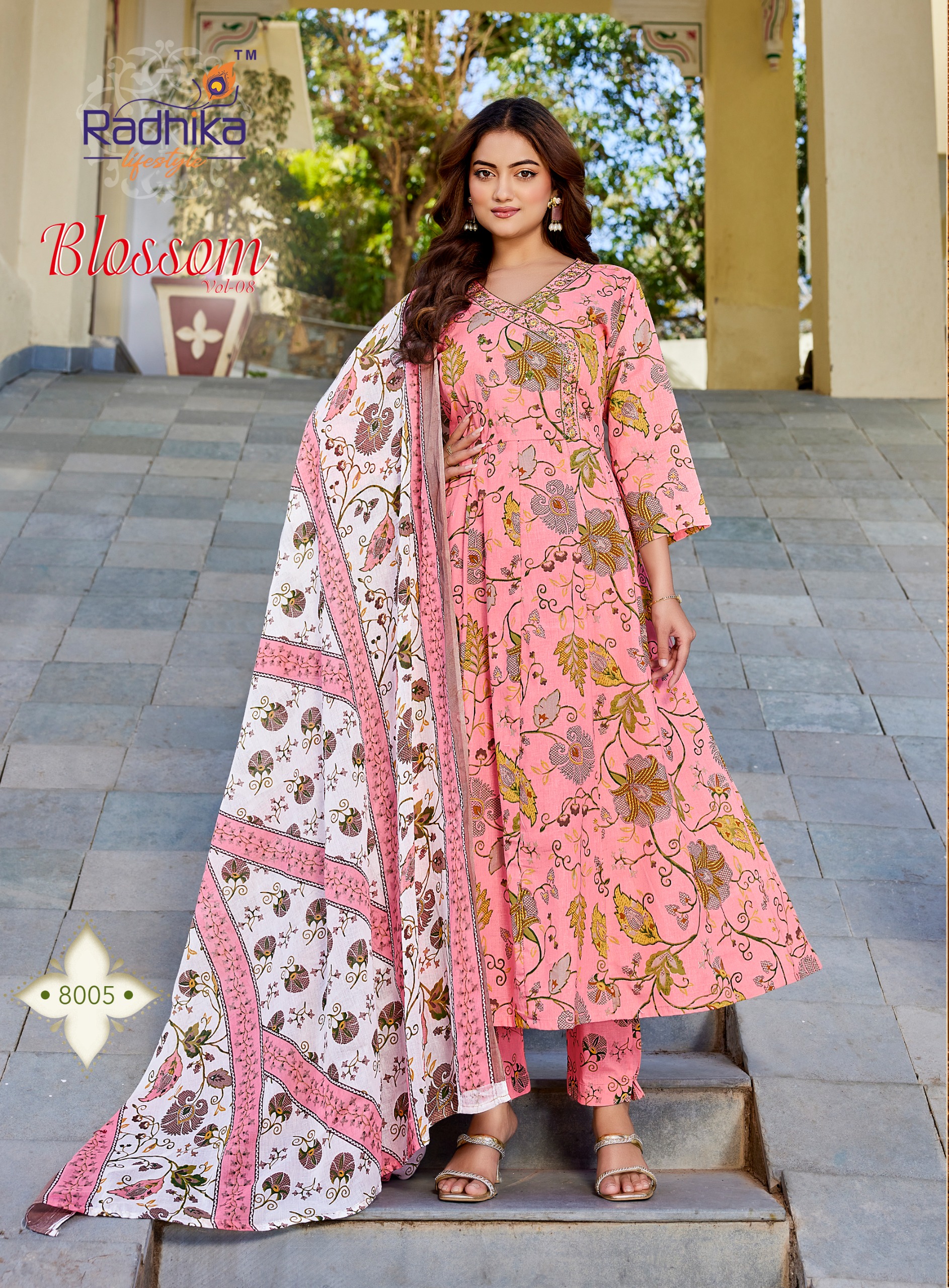 Radhika Blossom Vol 8 Cotton Printed Readymade Suit — Wholesale Readymade Suit, Radhika wholesale from Surat — view 6