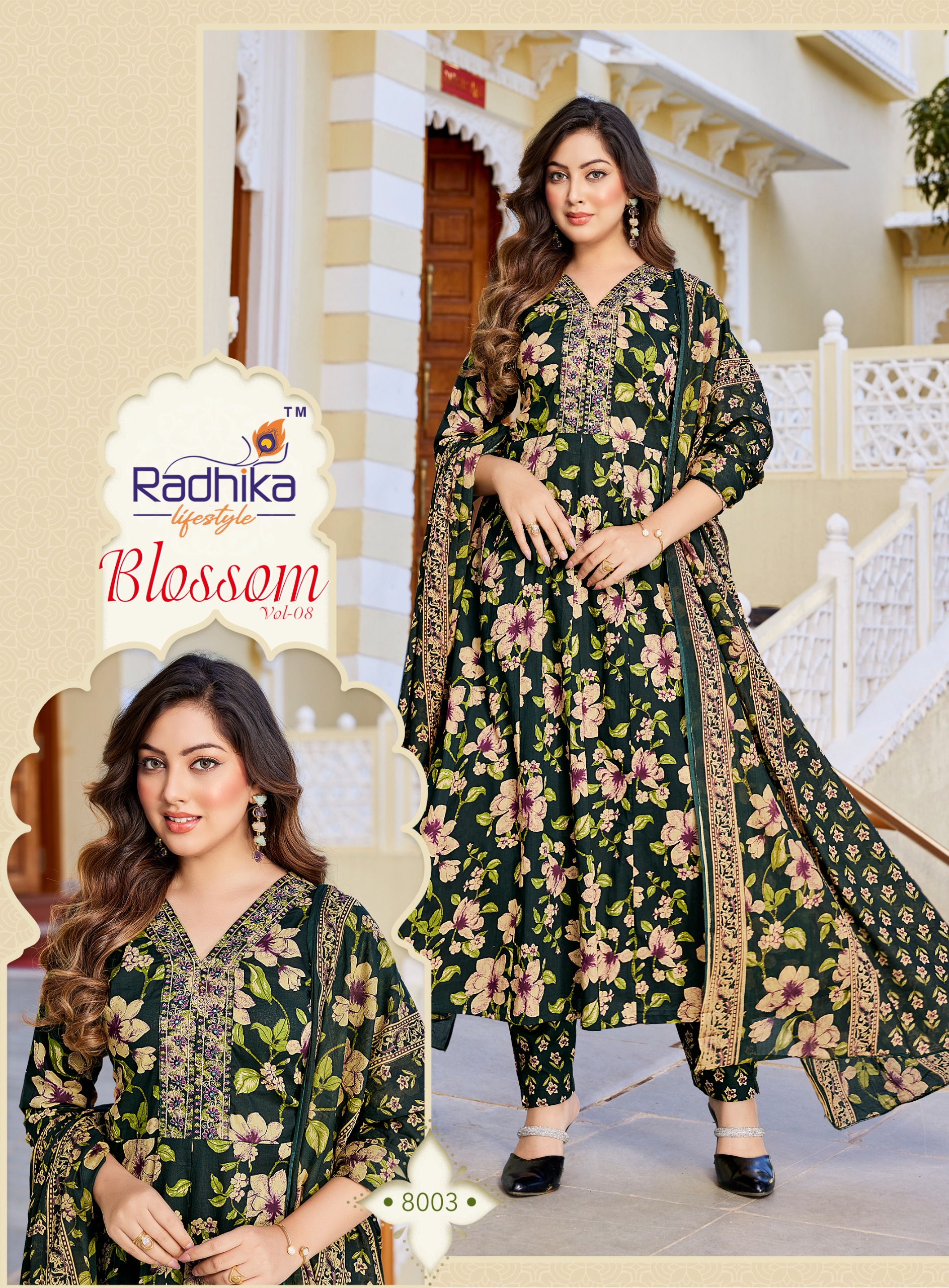 Radhika Blossom Vol 8 Cotton Printed Readymade Suit — Wholesale Readymade Suit, Radhika wholesale from Surat — view 7
