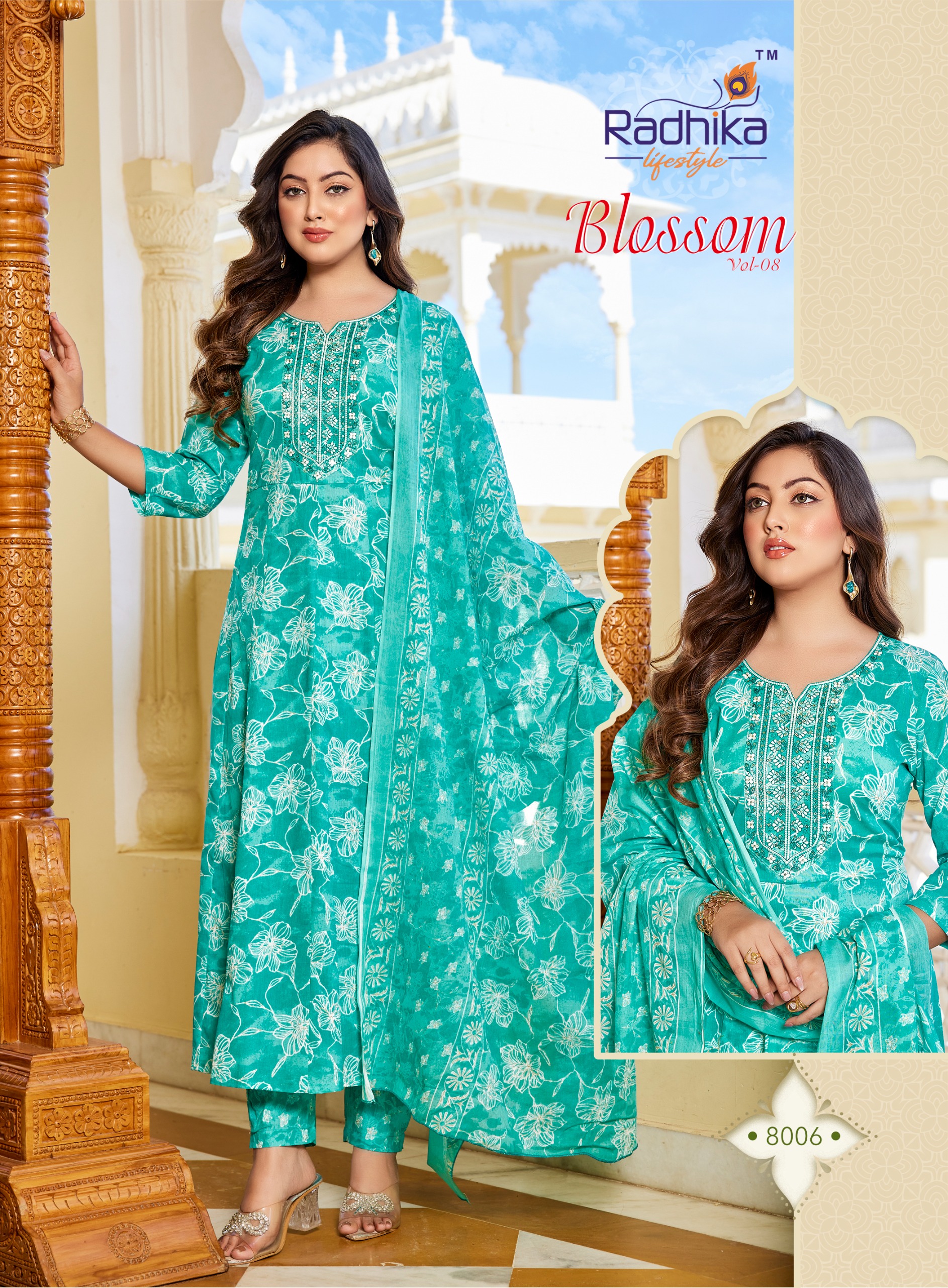 Radhika Blossom Vol 8 Cotton Printed Readymade Suit — Wholesale Readymade Suit, Radhika wholesale from Surat — view 9