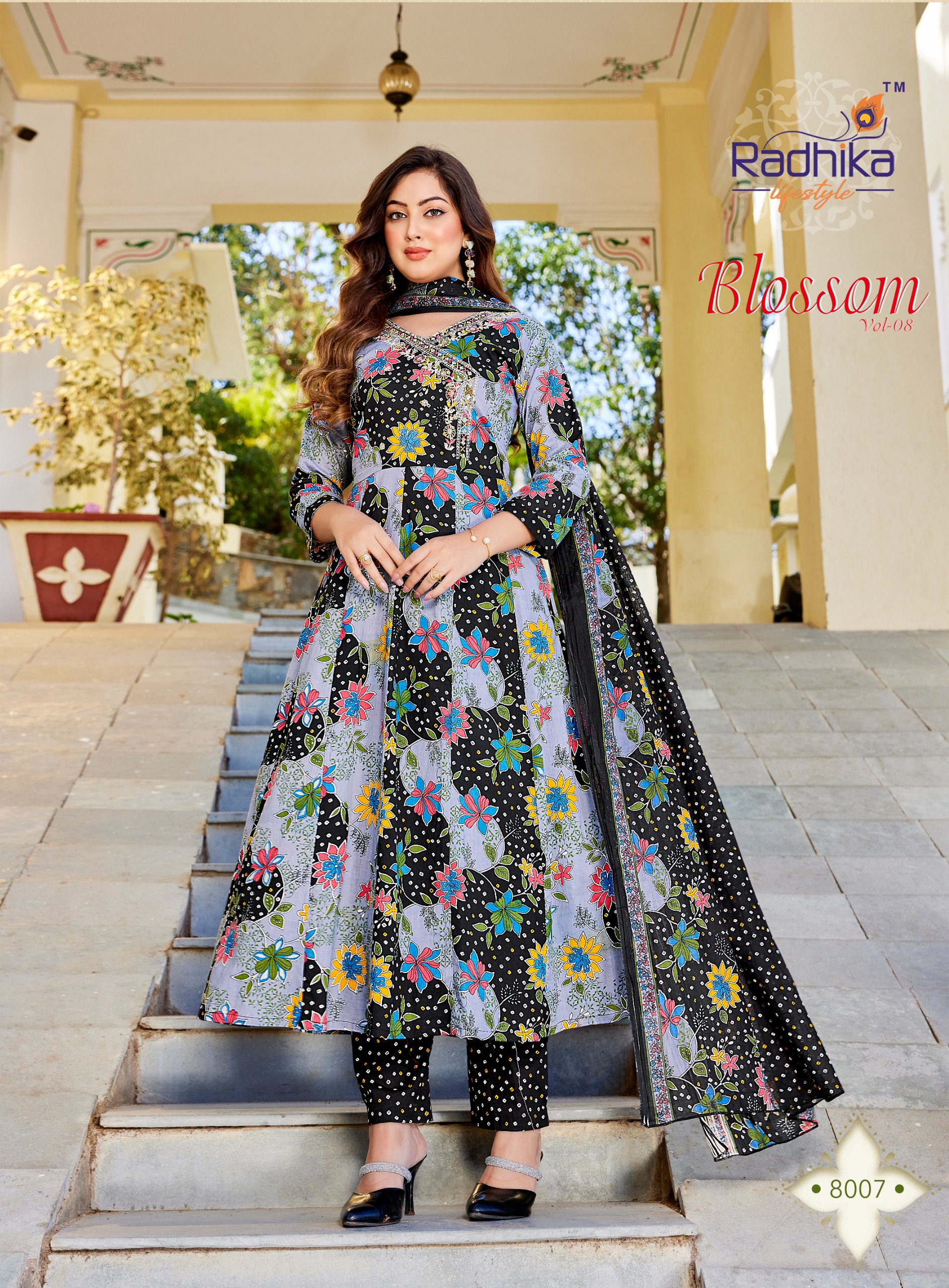 Radhika Blossom Vol 8 Cotton Printed Readymade Suit — Wholesale Readymade Suit, Radhika wholesale from Surat — view 2