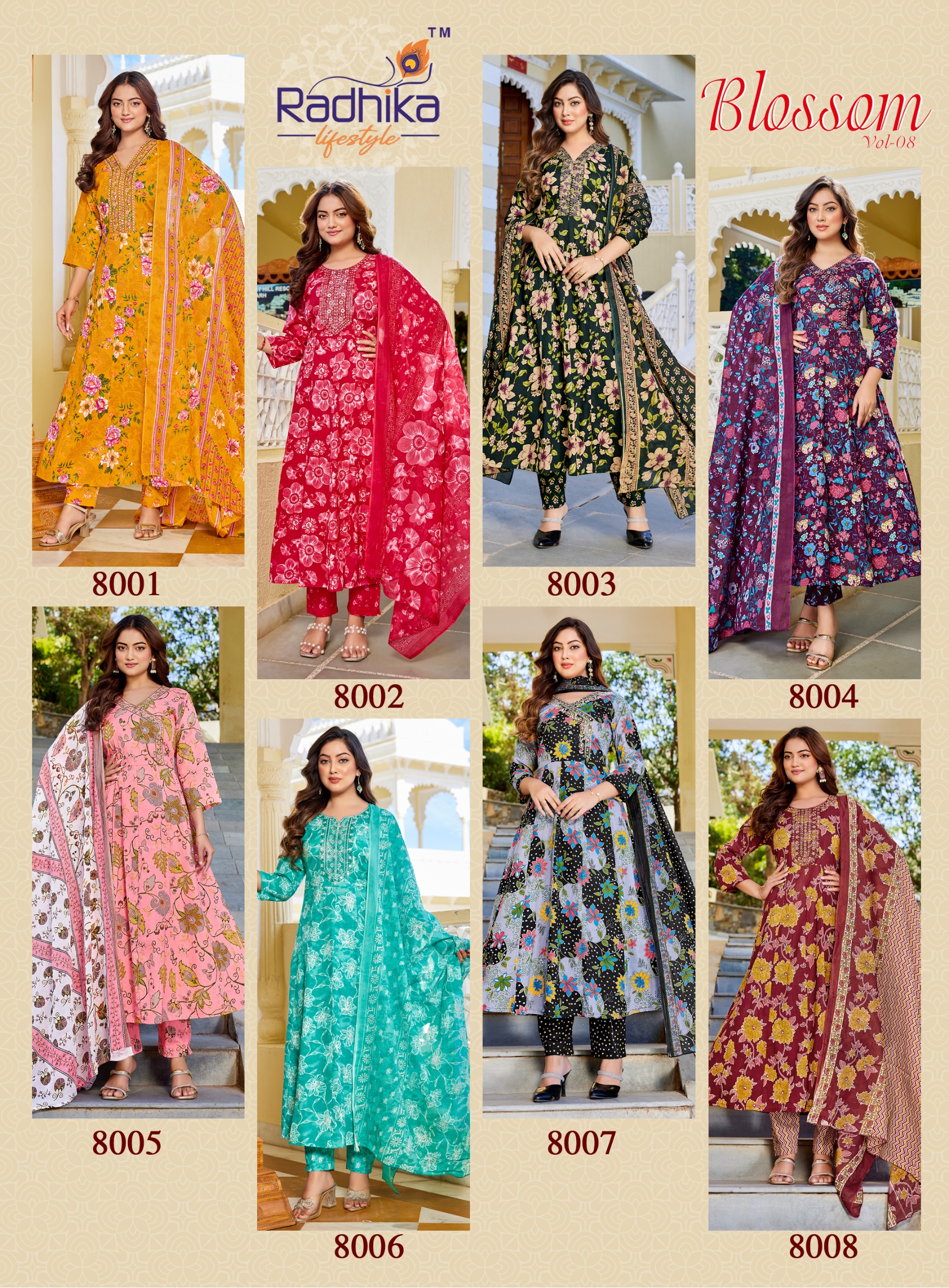Radhika Blossom Vol 8 Cotton Printed Readymade Suit — Wholesale Readymade Suit, Radhika wholesale from Surat — view 3