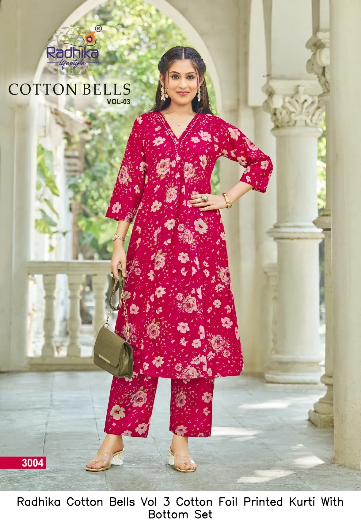 Radhika Cotton Bells Vol 3 Cotton Foil Printed Kurti With Bottom Set — Summer Collection, Radhika wholesale from Surat — view 3