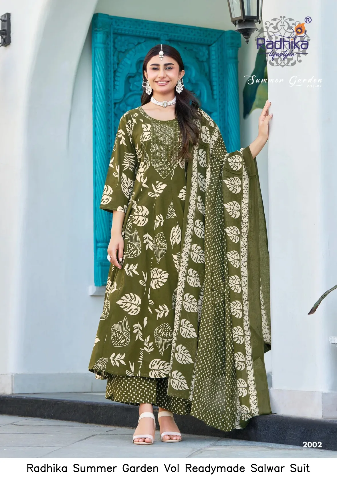 Radhika Summer Garden Vol  Readymade Salwar Suit — Wholesale Cotton Kurti Pant Set, Radhika wholesale from Surat — view 3