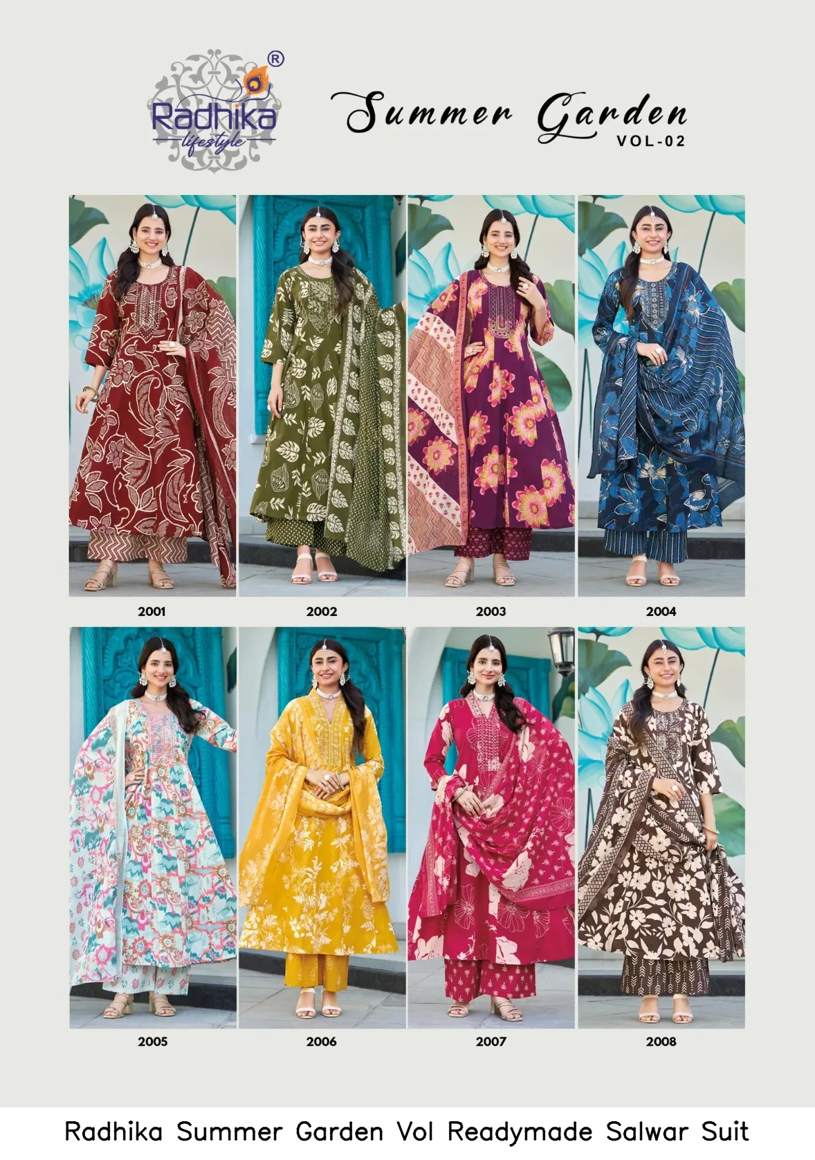 Radhika Summer Garden Vol  Readymade Salwar Suit — Wholesale Cotton Kurti Pant Set, Radhika wholesale from Surat — view 4