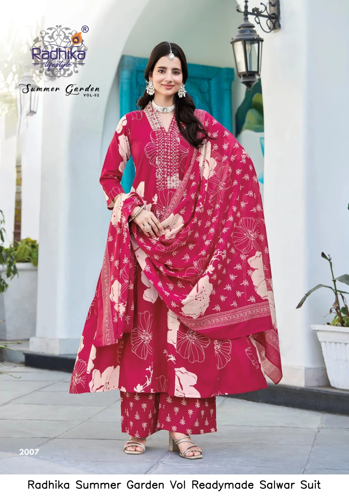 Radhika Summer Garden Vol  Readymade Salwar Suit — Wholesale Cotton Kurti Pant Set, Radhika wholesale from Surat — view 5