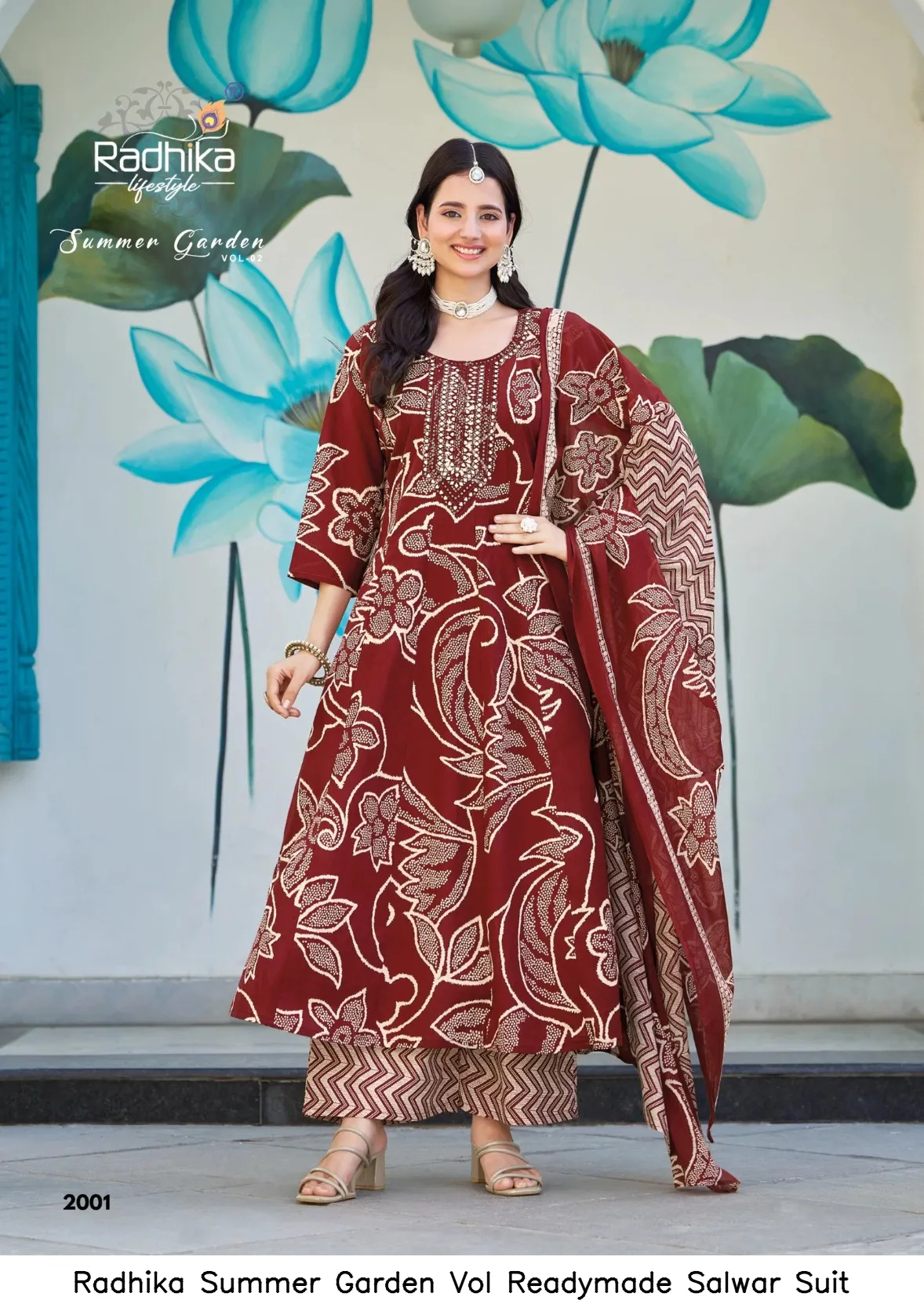 Radhika Summer Garden Vol  Readymade Salwar Suit — Wholesale Cotton Kurti Pant Set, Radhika wholesale from Surat — view 7