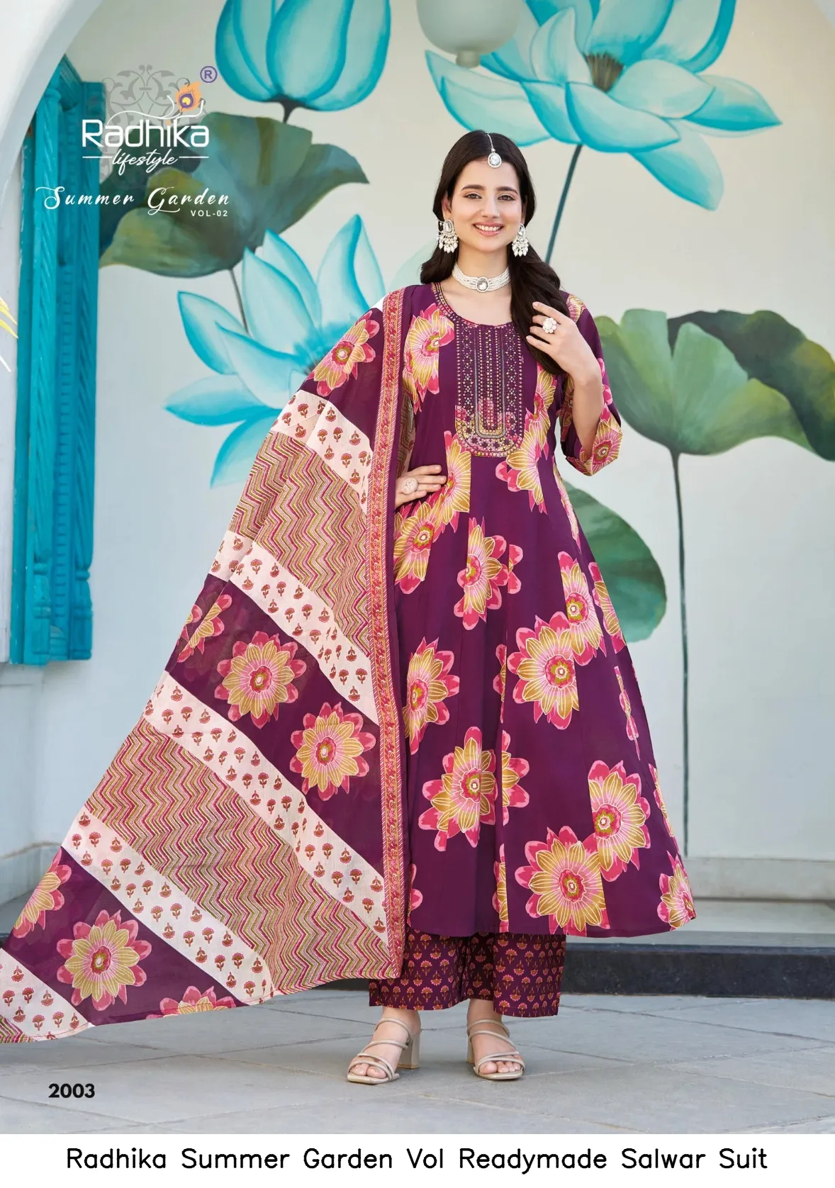 Radhika Summer Garden Vol  Readymade Salwar Suit — Wholesale Cotton Kurti Pant Set, Radhika wholesale from Surat — view 9