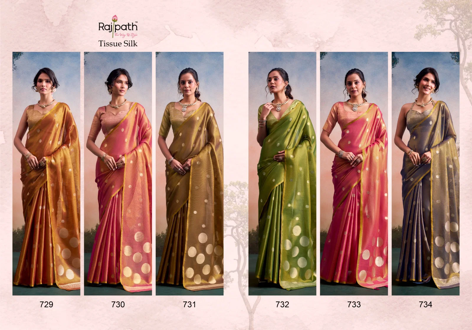 Rajpath Anvika Dollar Tissue Silk Party Wear Saree — Wholesale Sarees, Rajpath wholesale from Surat - Gallery Image 2