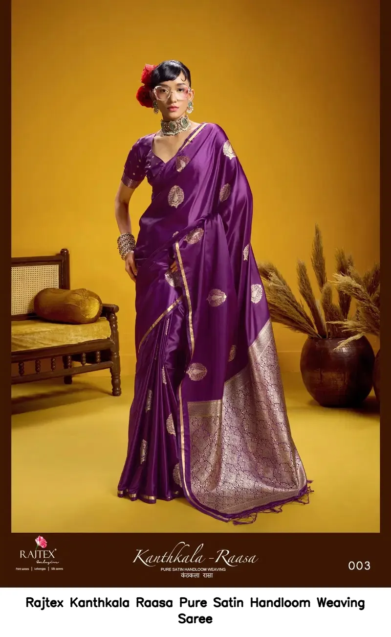 Rajtex Kanthkala Raasa Pure Satin Handloom Weaving Saree — Wholesale Sarees, rajtex wholesale from Surat — view 2