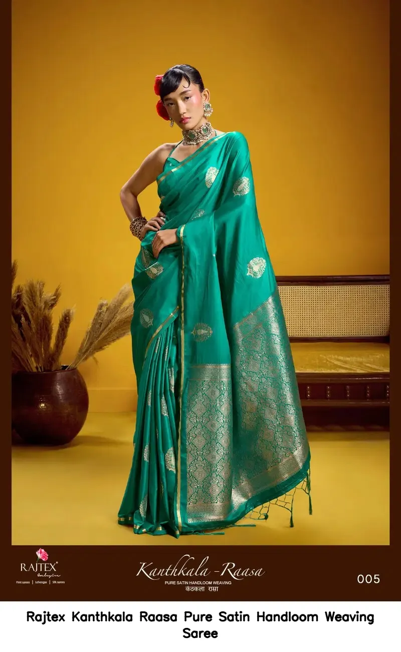 Rajtex Kanthkala Raasa Pure Satin Handloom Weaving Saree — Wholesale Sarees, rajtex wholesale from Surat — view 3