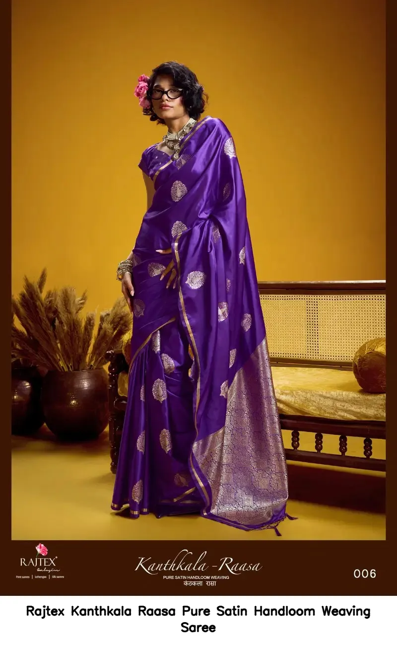 Rajtex Kanthkala Raasa Pure Satin Handloom Weaving Saree — Wholesale Sarees, rajtex wholesale from Surat — view 7