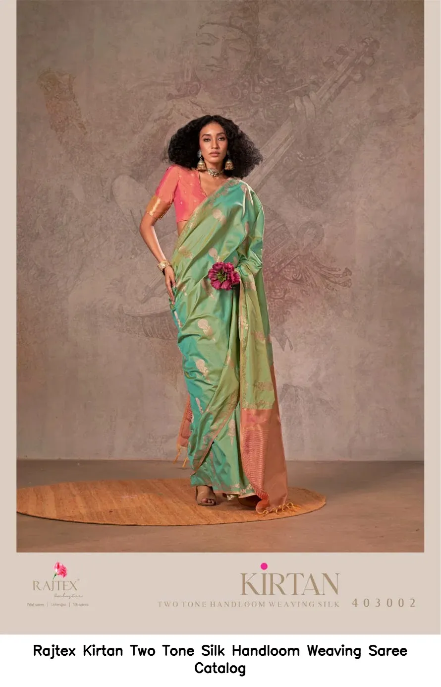 Rajtex Kirtan Two Tone Silk Handloom Weaving Saree  Catalog — Wholesale Sarees, rajtex wholesale from Surat — view 3