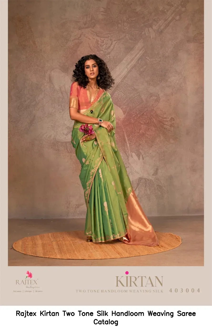 Rajtex Kirtan Two Tone Silk Handloom Weaving Saree  Catalog — Wholesale Sarees, rajtex wholesale from Surat — view 6