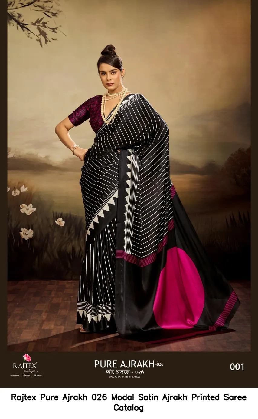 Rajtex Pure Ajrakh 026 Modal Satin Ajrakh Printed Saree  Catalog — Wholesale Sarees, rajtex wholesale from Surat — view 6