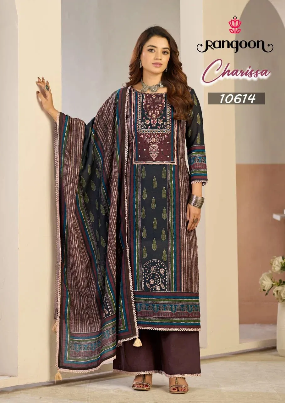 Rangoon Charissa Viscose Cotton Digital Printed Readymade Salwar Suit — Wholesale Sharara Suits, Rangoon wholesale from Surat — view 1