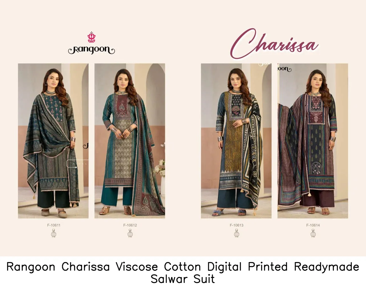 Rangoon Charissa Viscose Cotton Digital Printed  Readymade Salwar Suit — Wholesale Sharara Suits, Rangoon wholesale from Surat — view 5