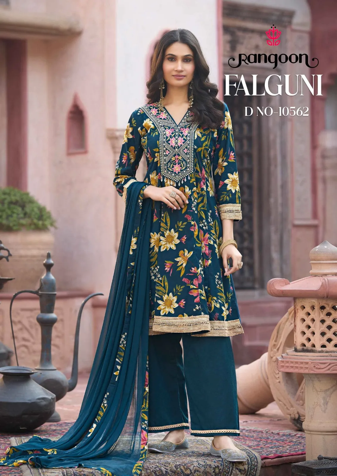 Rangoon Falguni Cotton Fancy Worked Readymade Salwar Kameez