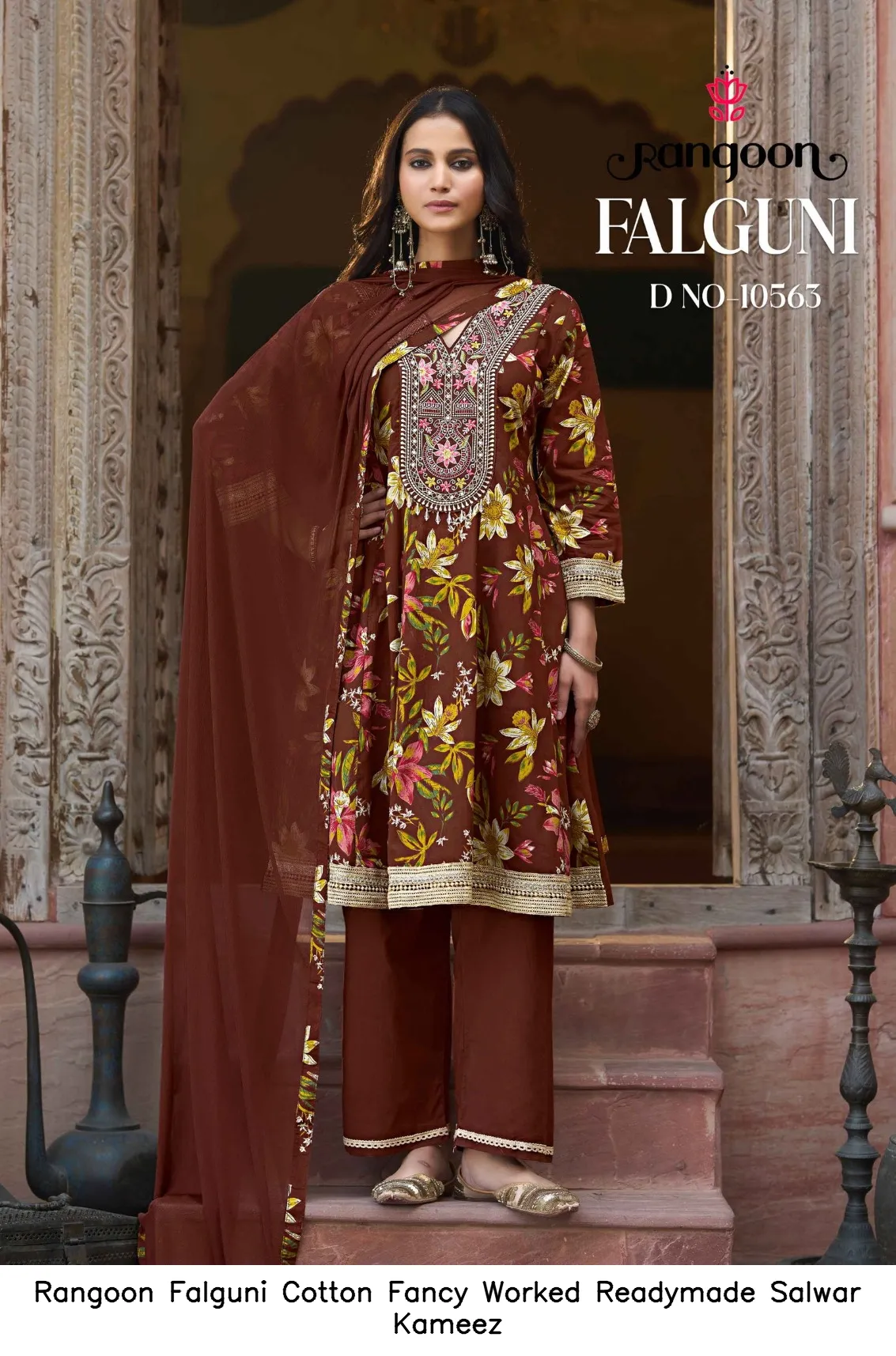 Rangoon Falguni Cotton Fancy Worked Readymade Salwar Kameez — Wholesale Salwar Suits, Rangoon wholesale from Surat — view 3