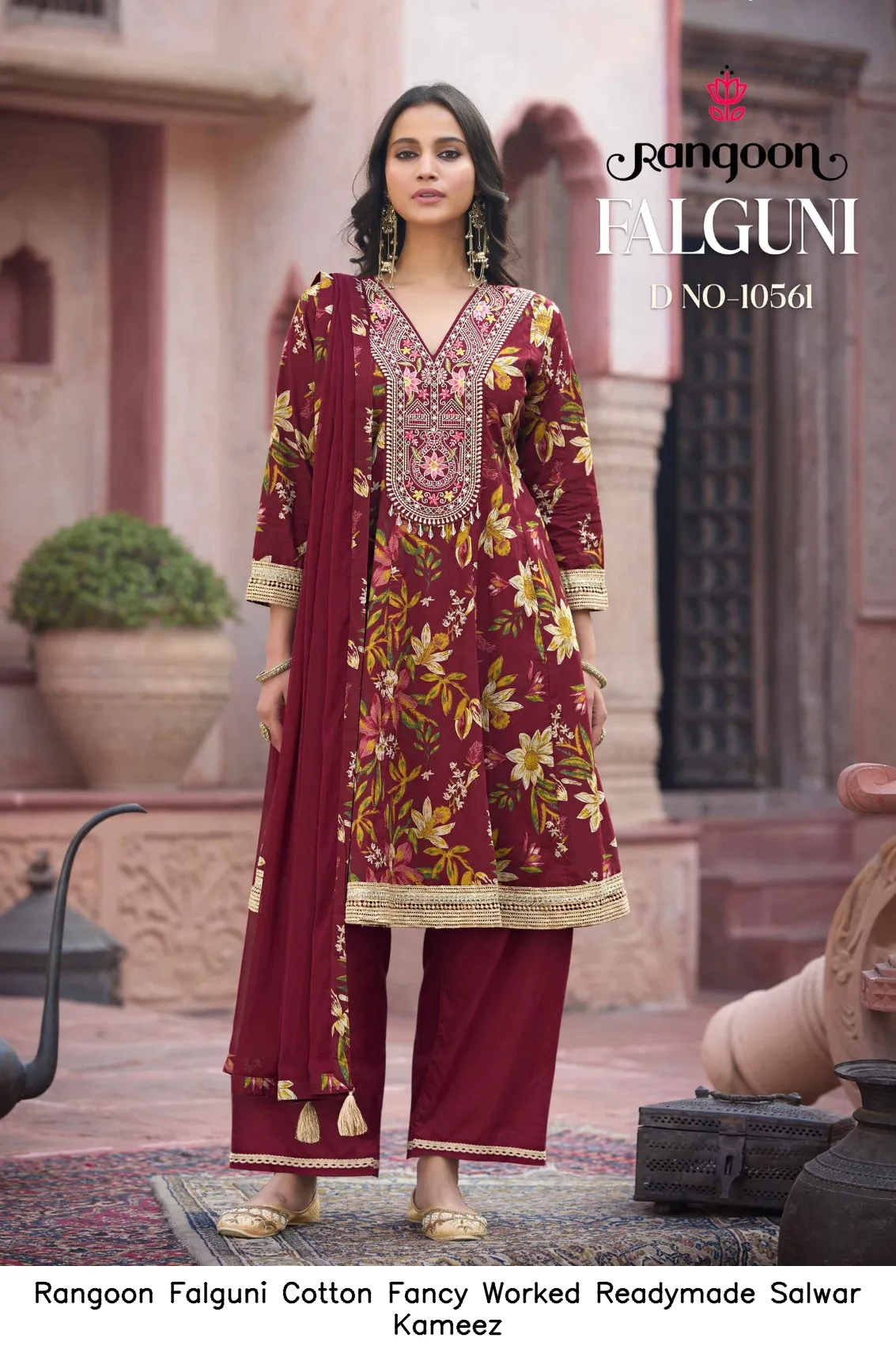 Rangoon Falguni Cotton Fancy Worked Readymade Salwar Kameez — Wholesale Salwar Suits, Rangoon wholesale from Surat — view 5