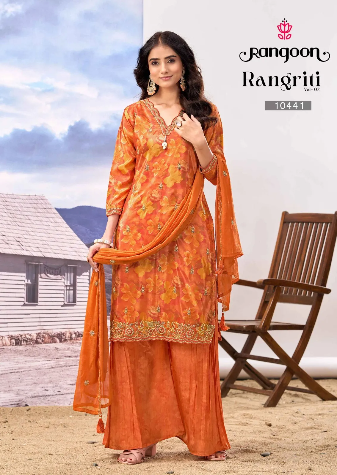 Rangoon Rangriti Vol 2 Pure HO Digital Printed Beads Work Salwar Suit — Designer Readymade Suits, Rangoon wholesale from Surat — view 1