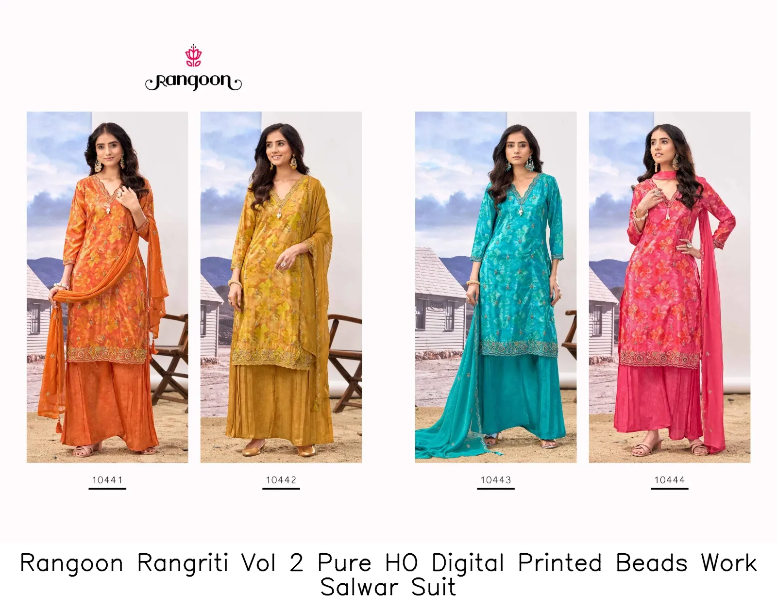 Rangoon Rangriti Vol 2 Pure HO Digital Printed Beads Work Salwar Suit — Designer Readymade Suits, Rangoon wholesale from Surat - Gallery Image 2