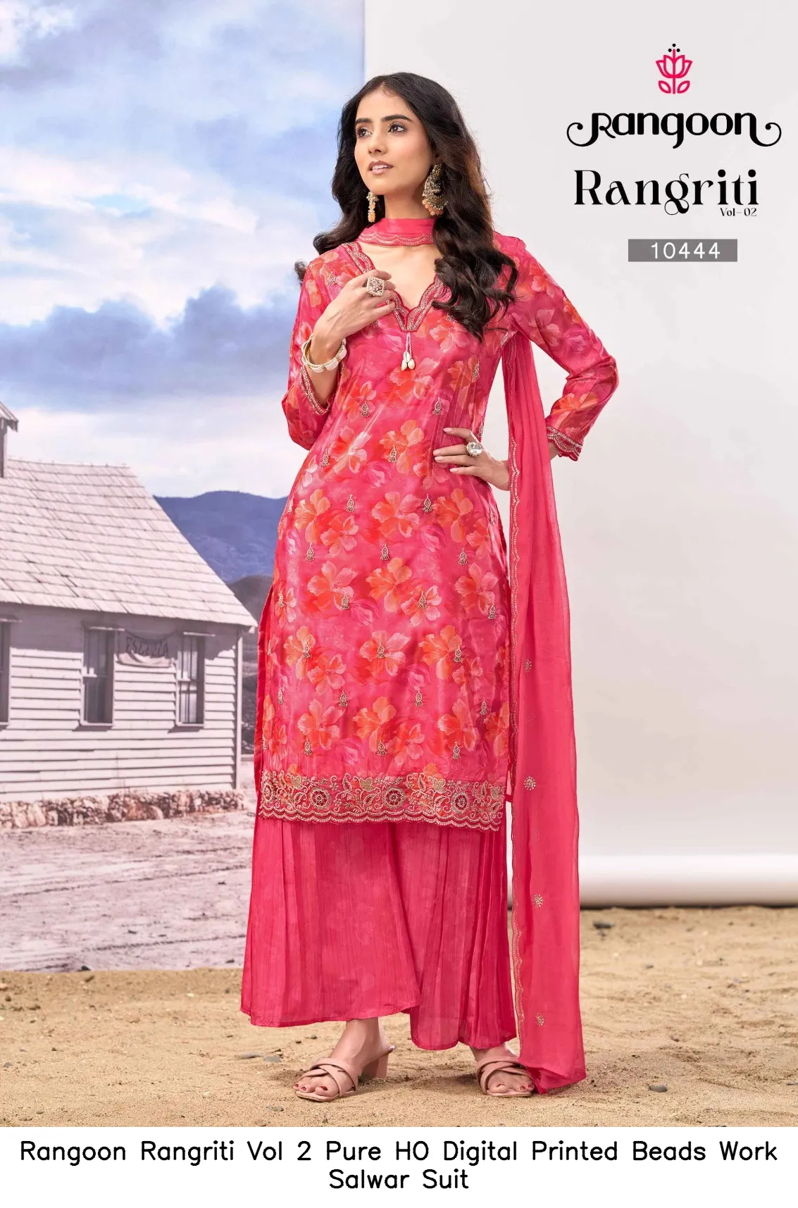 Rangoon Rangriti Vol 2 Pure HO Digital Printed Beads Work Salwar Suit — Designer Readymade Suits, Rangoon wholesale from Surat - Gallery Image 3