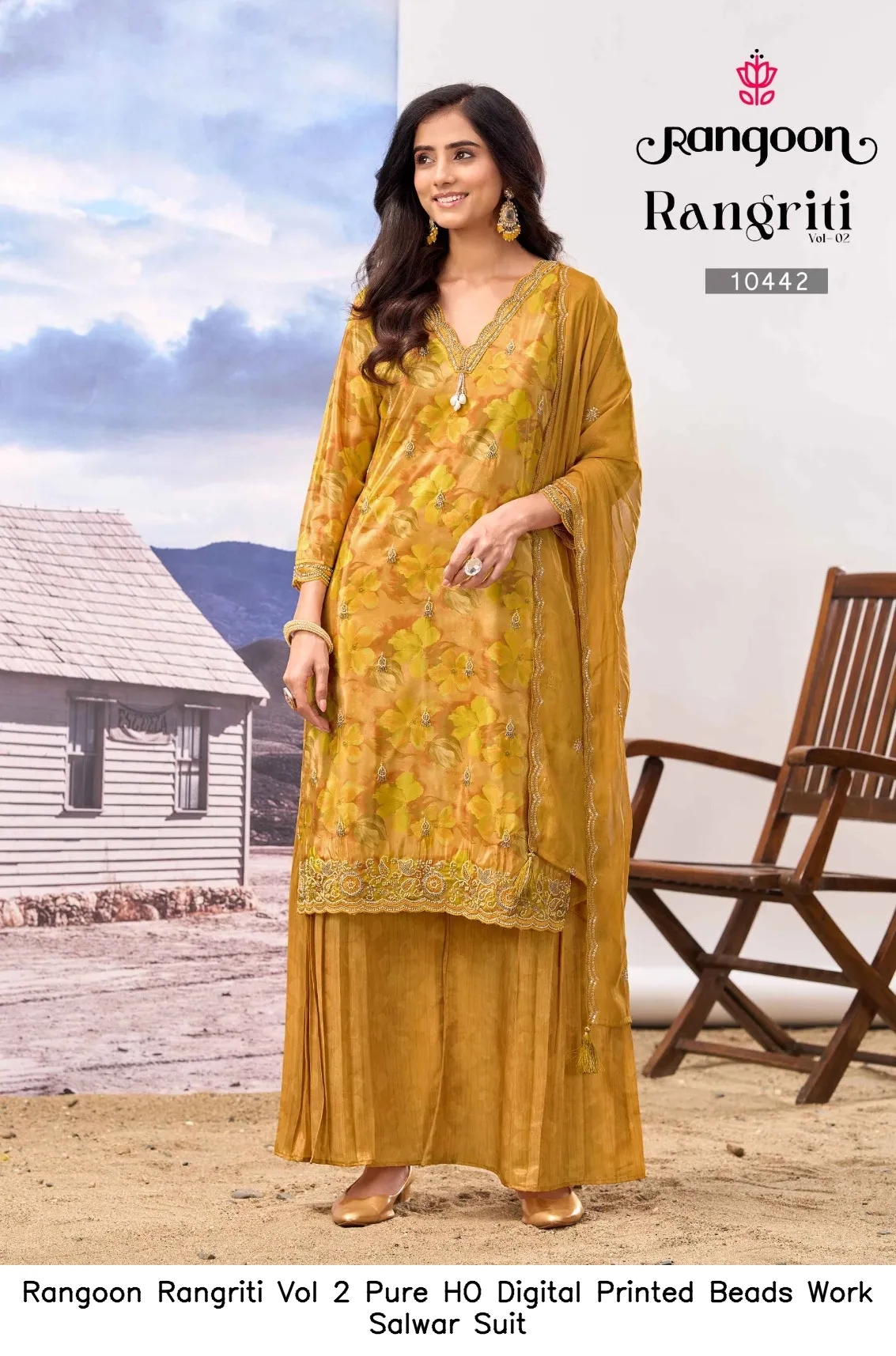 Rangoon Rangriti Vol 2 Pure HO Digital Printed Beads Work Salwar Suit — Designer Readymade Suits, Rangoon wholesale from Surat - Gallery Image 4