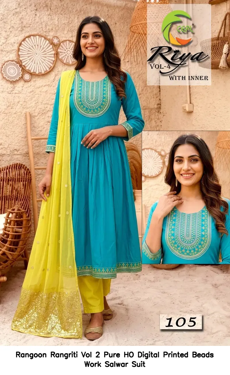Rangoon Rangriti Vol 2 Pure HO Digital Printed Beads Work Salwar Suit — Designer Readymade Suits, Rangoon wholesale from Surat - Gallery Image 6